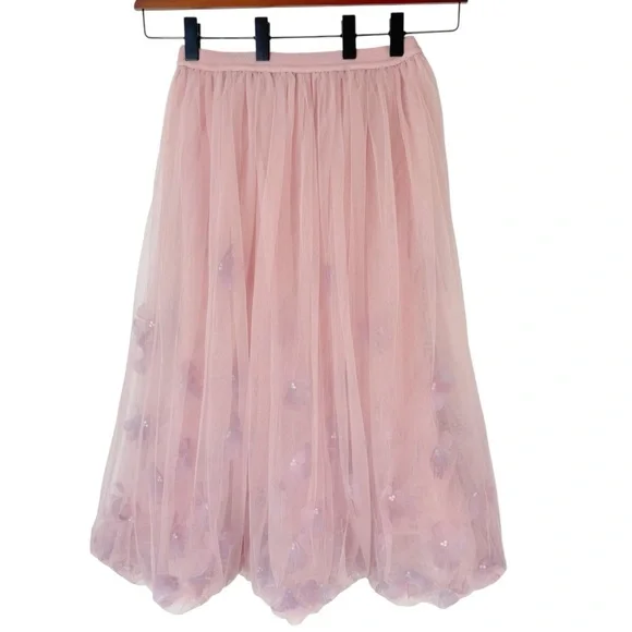 Anthropologie Blossom Bubble Lavender and Pink Tulle Midi Skirt Medium - Picture 8 of 11
